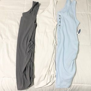 Old Navy maternity side shirred tank top bundle of 3 women’s size large